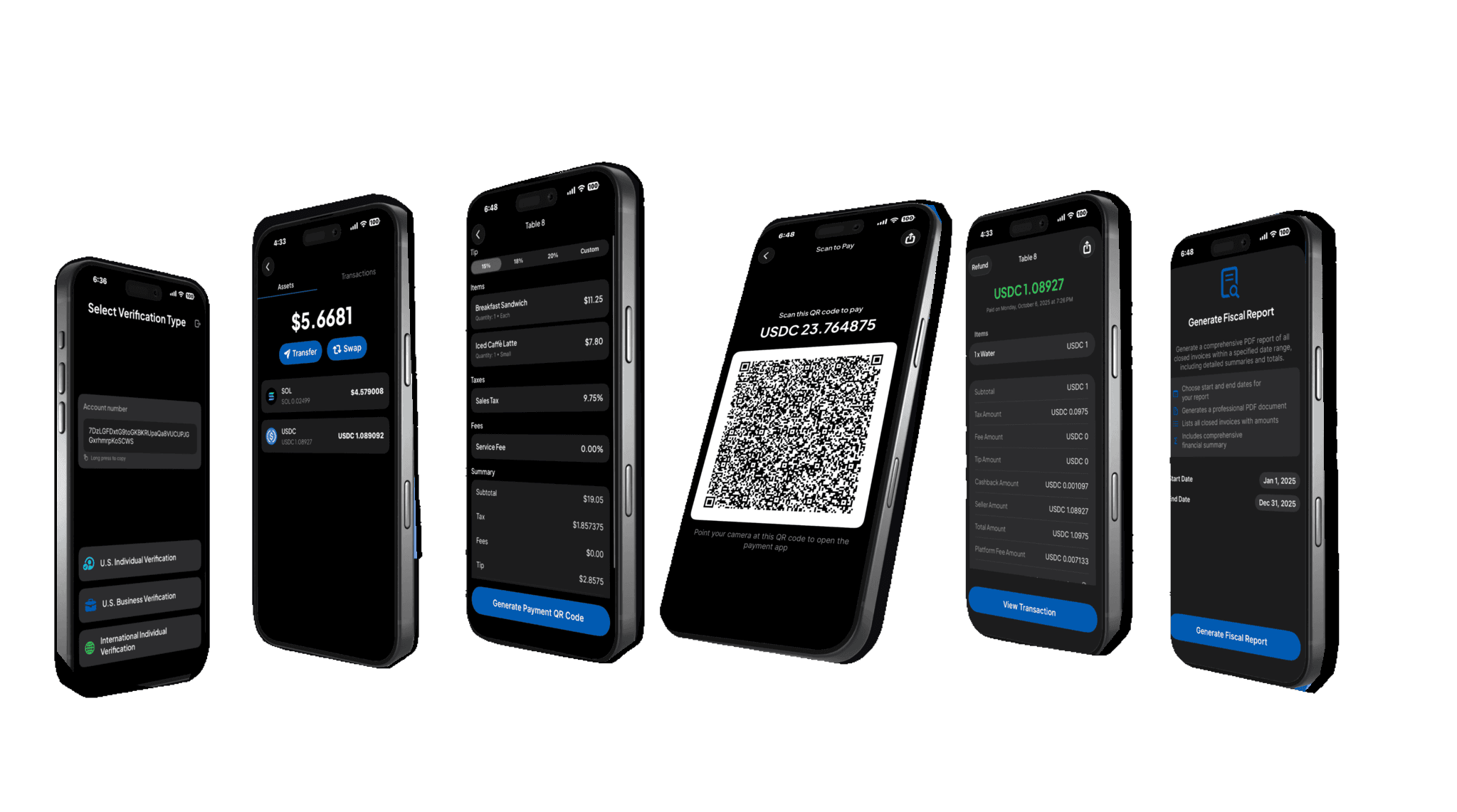 Invora payment application screens